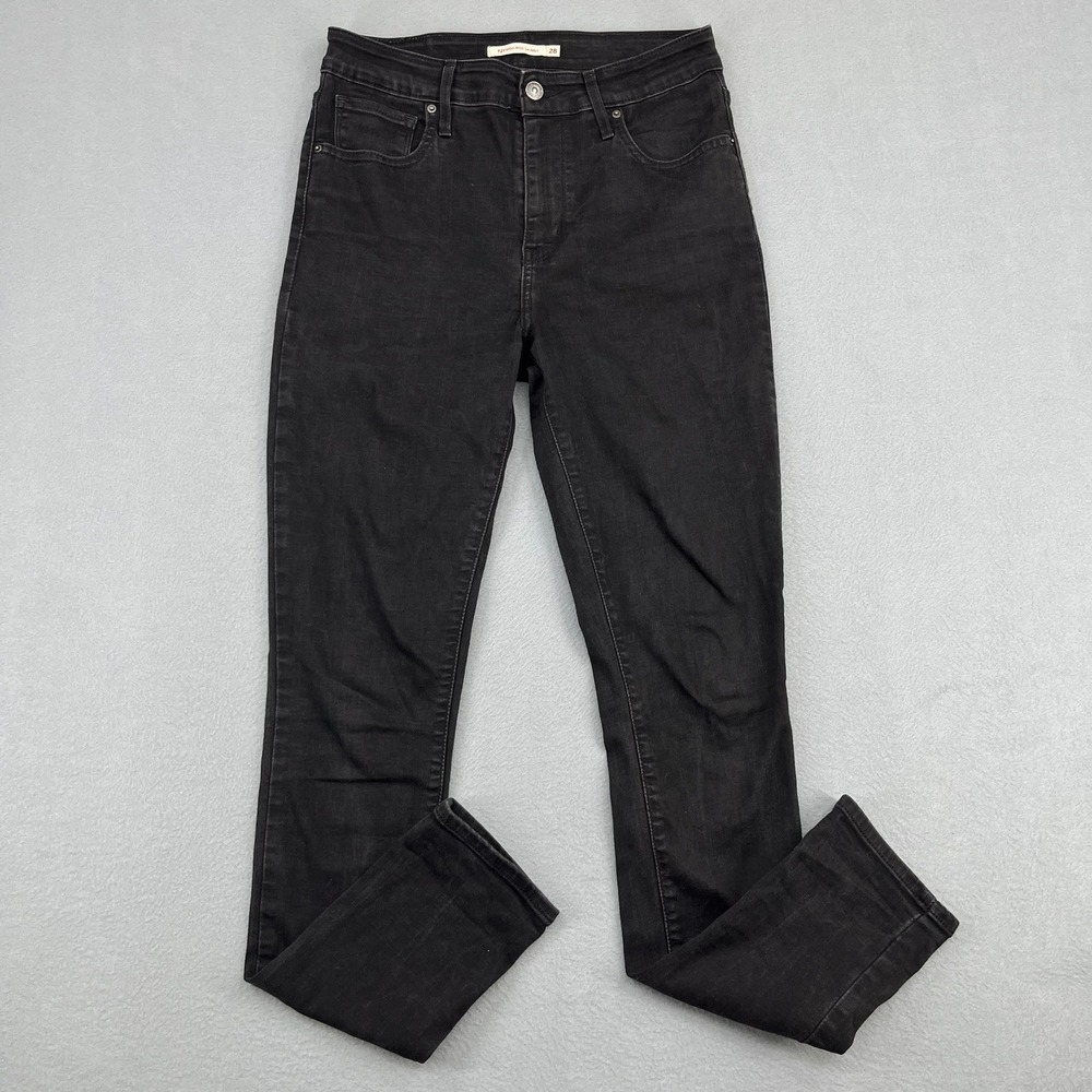 Levis 721 High Rise Skinny Jeans Womens 28 Black Denim Pants